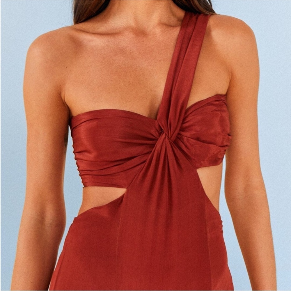 NWT Farm Rio Plunge Neckline Midi Length Dress- Size Large - Picture 3 of 7